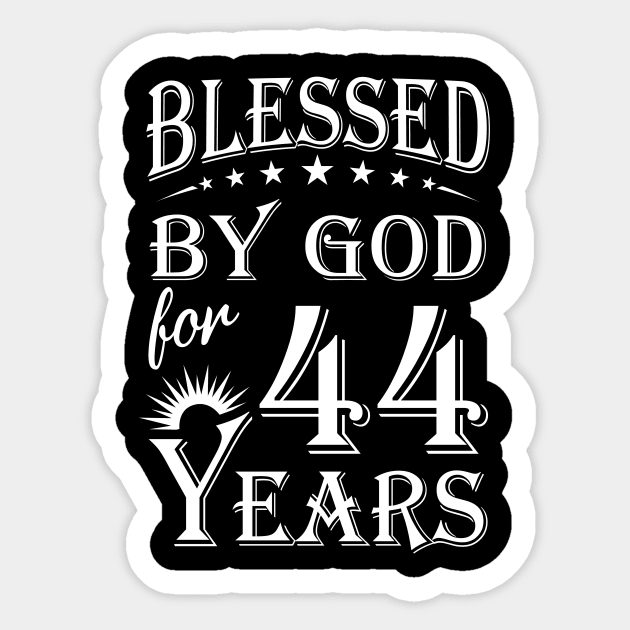 Blessed By God For 44 Years Christian Sticker by Lemonade Fruit